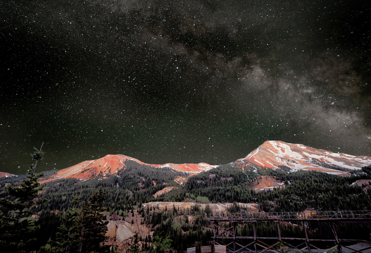 Mountains and night sky